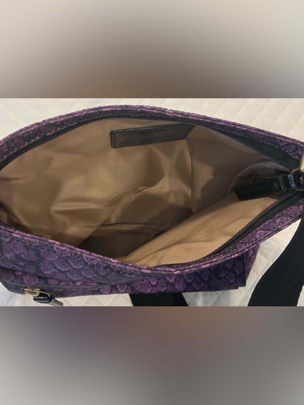 COACH Purple Reptile Print File Bag - Picture 5 of 7